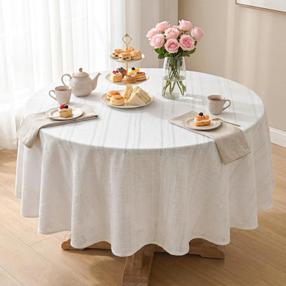 Horaldaily Beige Rectangular Tablecloth, 60×84 Inch, Farmhouse Decor