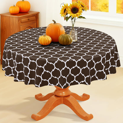 Smiry Rectangle Table Cloth, Flannel Backed Vinyl Tablecloth, 60"x84"