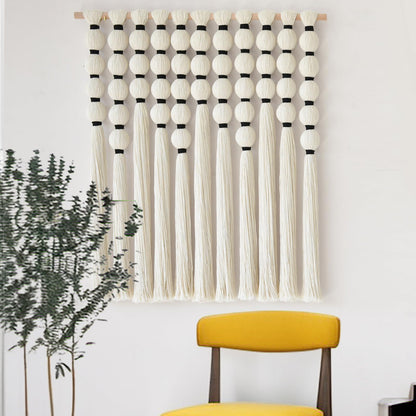 Macrame Wall Hanging Dip Dyed Blue Yarn Wall Art Tassel Decor 27" W*31" L