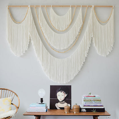 Macrame Wall Hanging Boho Wall Decor Large-Scale Tie-Dye Tapestry 57"W*35"L