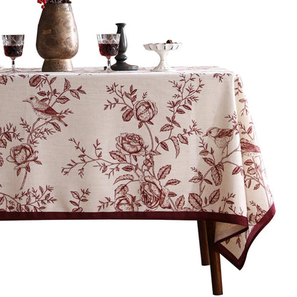 ISAENNE Designer French Linen Rectangular Tablecloth,118"x67"-Cornucopia