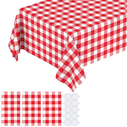 10 Pack Plastic Table Cloth, 54" × 108" White Disposable Tablecloth