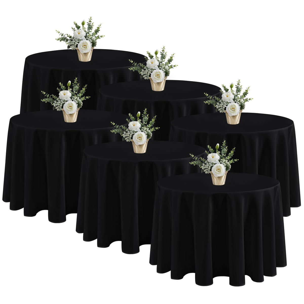 Fitable 6 Pack Ivory Tablecloths 70x120 Inch for 6-8 Ft Rectangle Tables