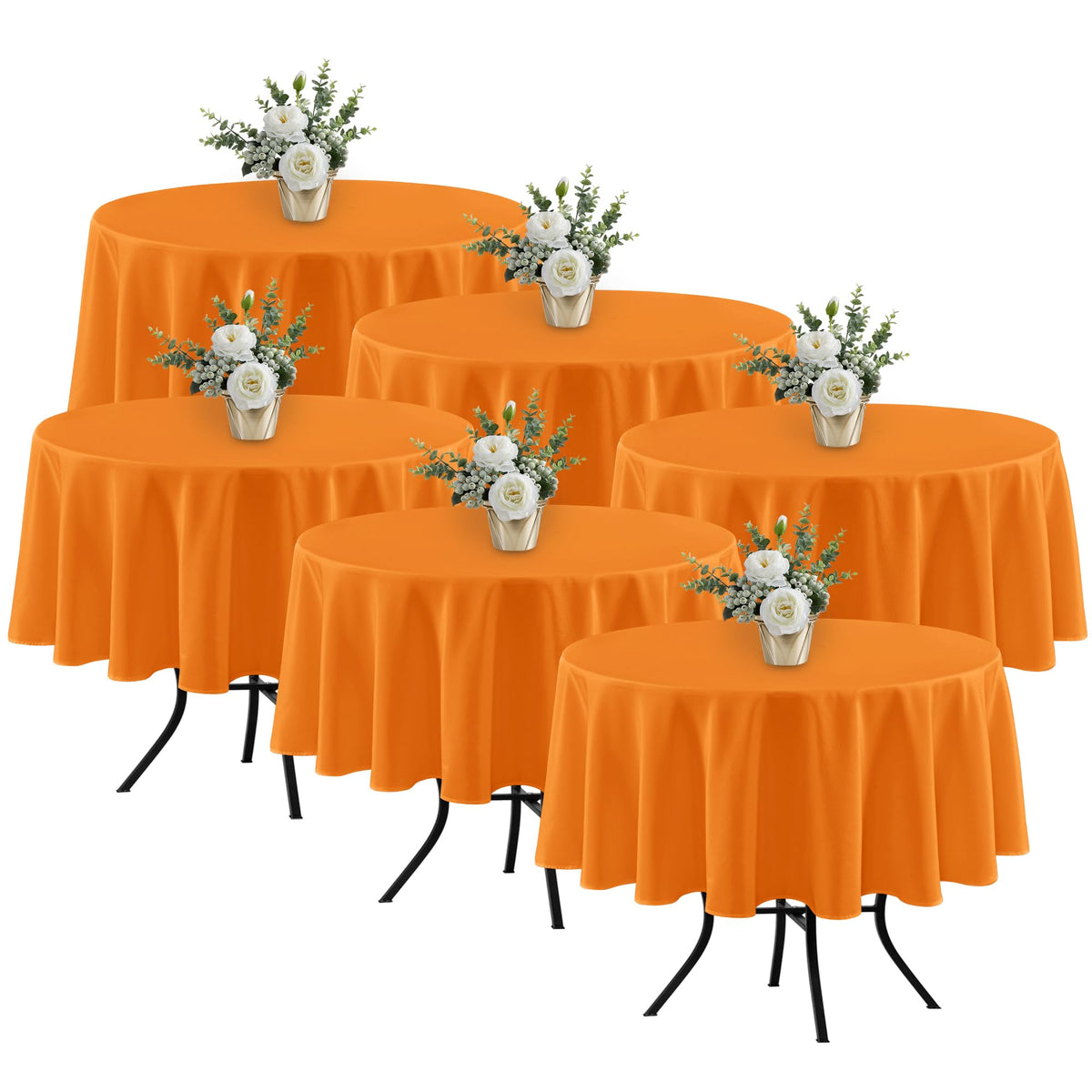 Fitable 6 Pack Ivory Tablecloths 70x120 Inch for 6-8 Ft Rectangle Tables