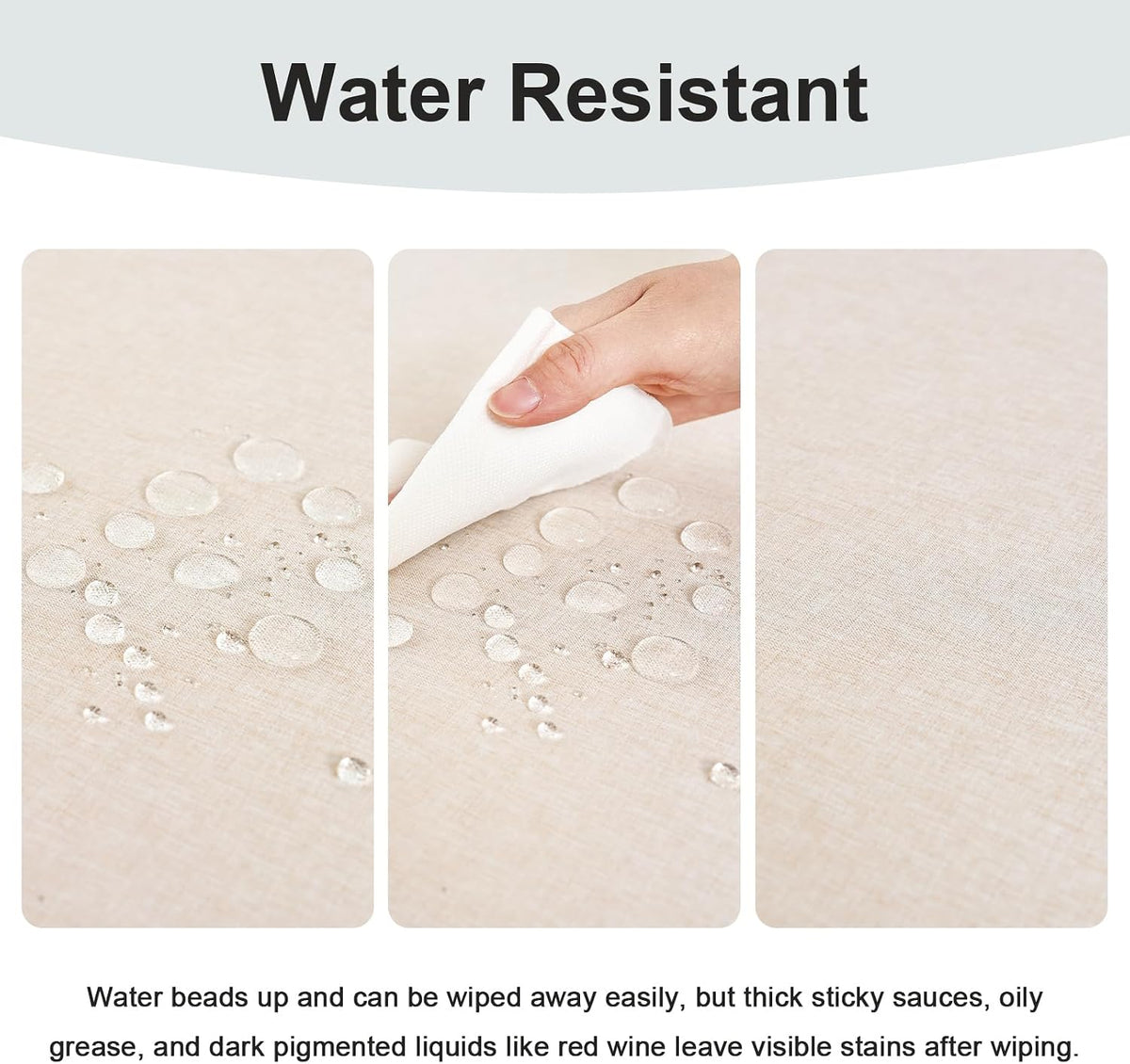 Wolkemer Oval Tablecloth 60 x 102 Inches Faux Linen Water Resistant