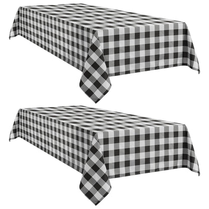 Softalker Gingham Tablecloth Rectangle, Black and White, 60 x 84 Inch