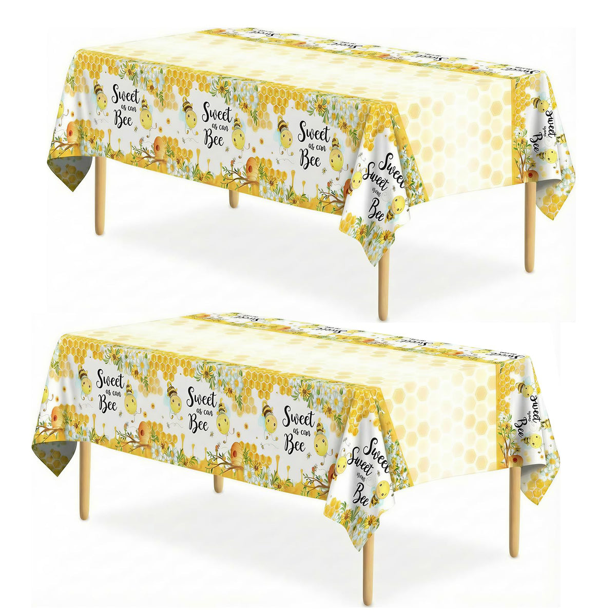 Spring Floral Party Tablecloth, 2 Pack Wildflower 54 x 108 Inch Tablecloth for Party Decorations, Butterfly Rectangular Table Cover, Disposable Plastic Table Cloth for Birthday and Celebration Event