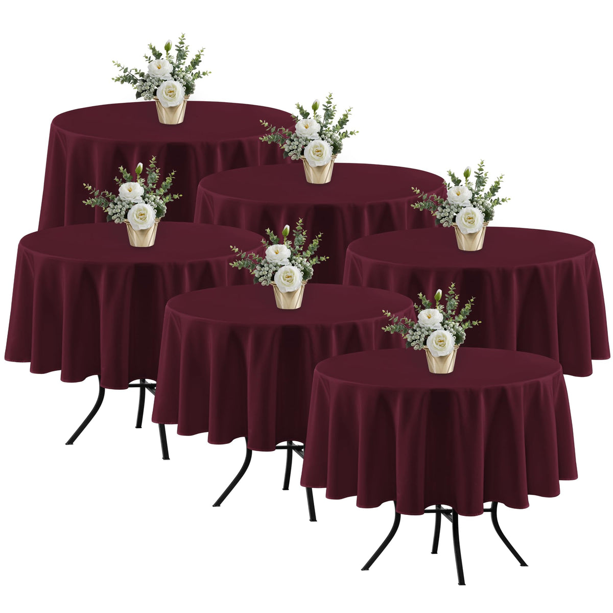 Fitable 6 Pack Ivory Tablecloths 70x120 Inch for 6-8 Ft Rectangle Tables