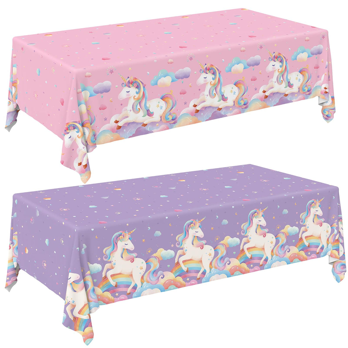 Gatherfun Ice Cream Party Supplies: 2-Pack Ice Cream Birthday Party Decorations,Disposable Plastic Tablecloth, Ideal Table Cover for Kids & Girls Birthday, Baby Shower & Themed Parties, 54 x 108 Inch
