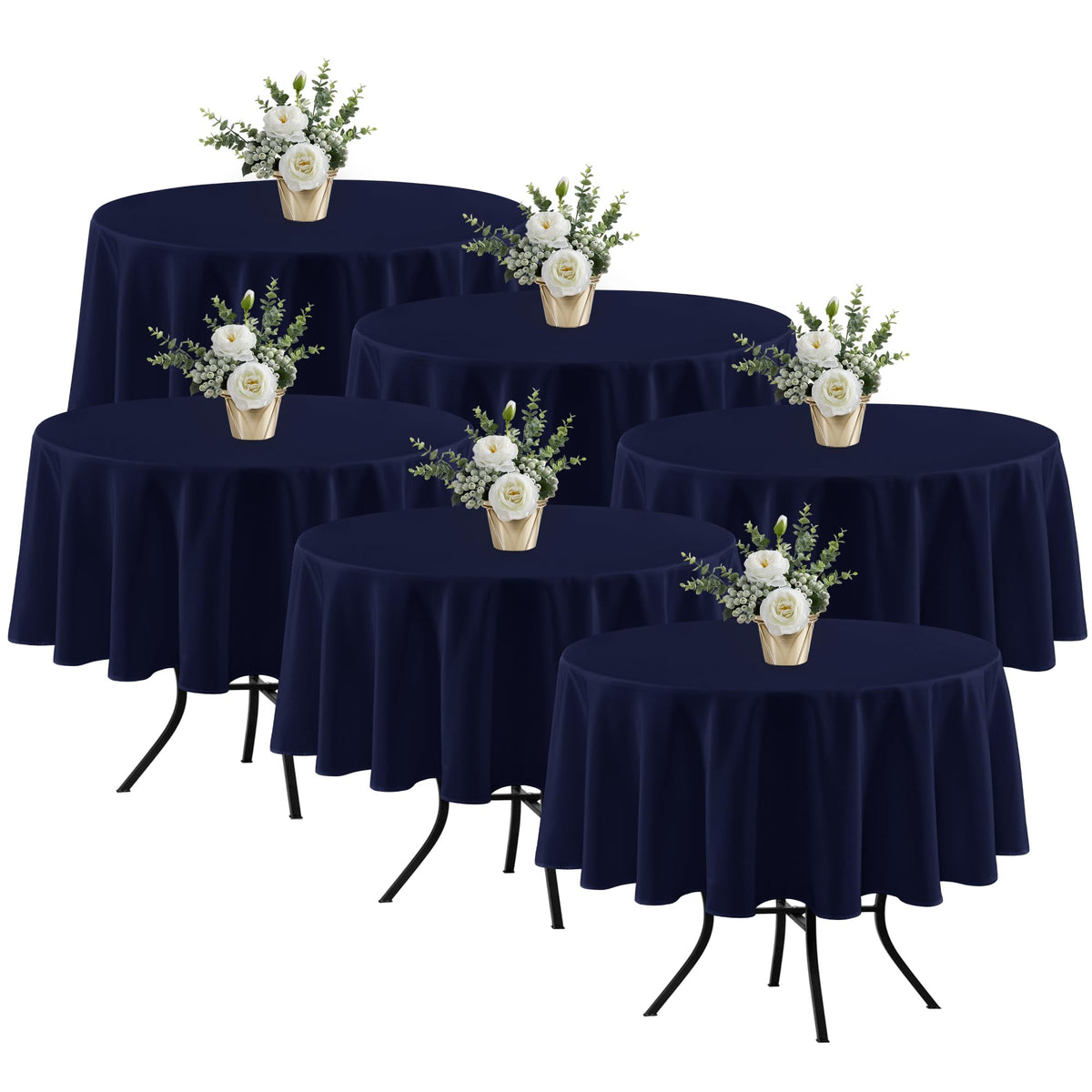 Fitable 6 Pack Ivory Tablecloths 70x120 Inch for 6-8 Ft Rectangle Tables
