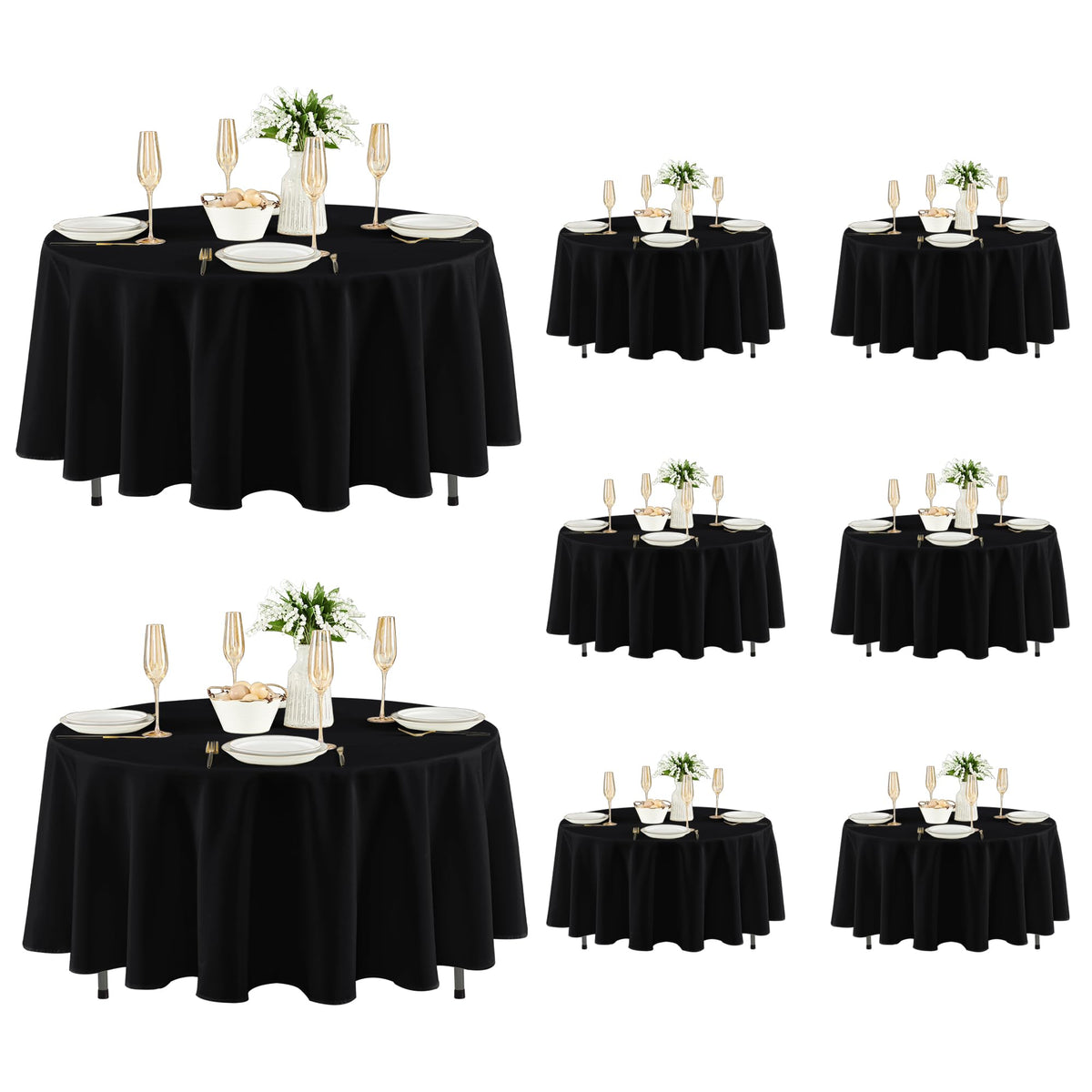 Fitable 6 Pack Ivory Tablecloths 70x120 Inch for 6-8 Ft Rectangle Tables
