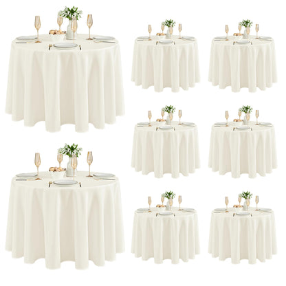 Fitable 6 Pack Ivory Tablecloths 70x120 Inch for 6-8 Ft Rectangle Tables
