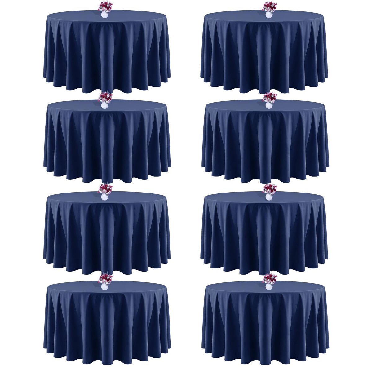 White Rectangle Table Cloth 60 x 102 Inch, 8 Pack