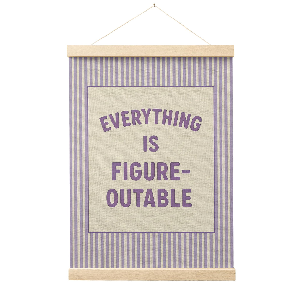 FGFK Everything Is Figureoutable Positive Affirmations Wall Art Poster Hanger Frame, Retro Pink and Green Inspirational Canvas Prints Framed Wall Decor for Office Classroom Home Bedroom, 12x16 Inch