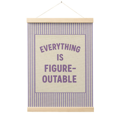 FGFK Everything Is Figureoutable Positive Affirmations Wall Art Poster Hanger Frame, Retro Pink and Green Inspirational Canvas Prints Framed Wall Decor for Office Classroom Home Bedroom, 12x16 Inch