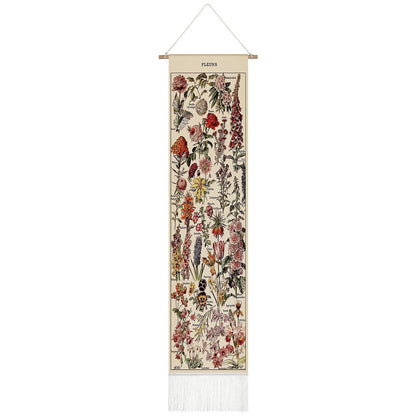Tegeme Vintage Tapestry 52'' x 13'' Long Vertical Wall Hanging (Flower)