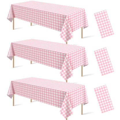 6 Pcs Sage Green Gingham Tablecloths, Checkered Table Covers 54 x 108 Inch