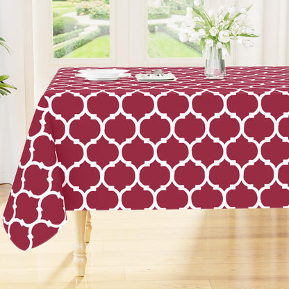 Smiry Rectangle Table Cloth, Flannel Backed Vinyl Tablecloth, 60"x84"