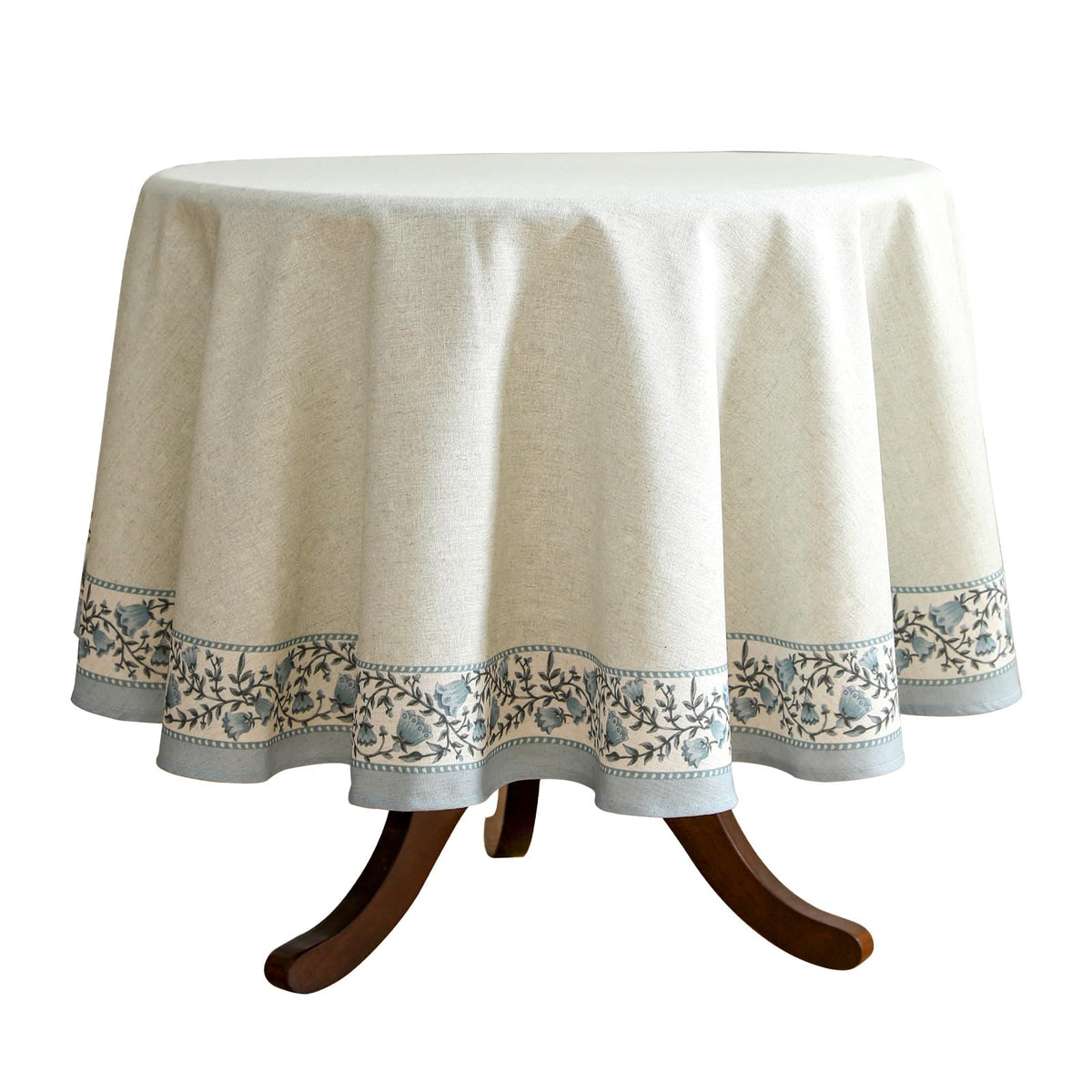 ISAENNE Designer French Linen Rectangular Tablecloth,118"x67"-Cornucopia