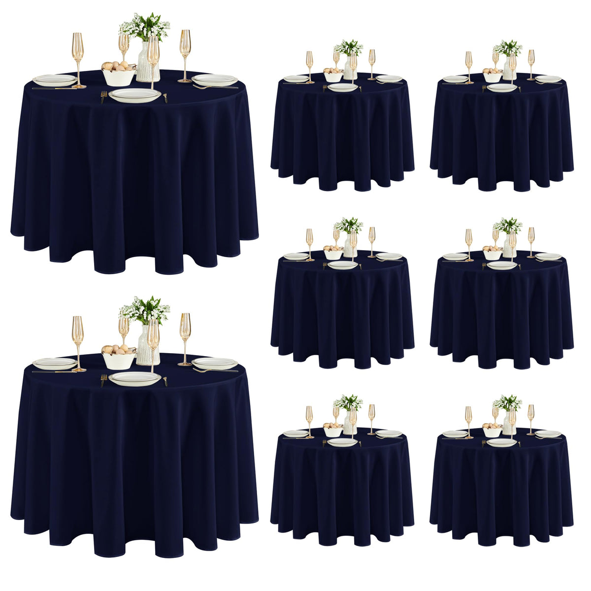 Fitable 6 Pack Ivory Tablecloths 70x120 Inch for 6-8 Ft Rectangle Tables