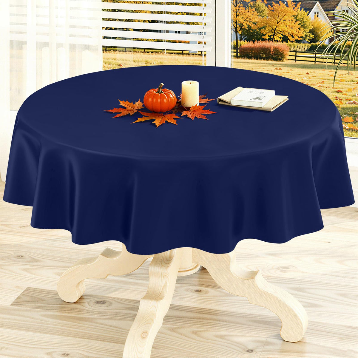 homing Rectangle Black Vinyl Waterproof Tablecloth with Flannel Backed