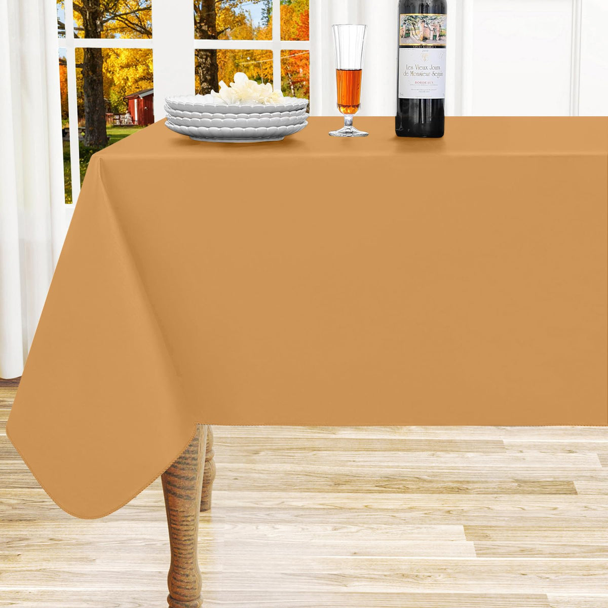 homing Rectangle Black Vinyl Waterproof Tablecloth with Flannel Backed