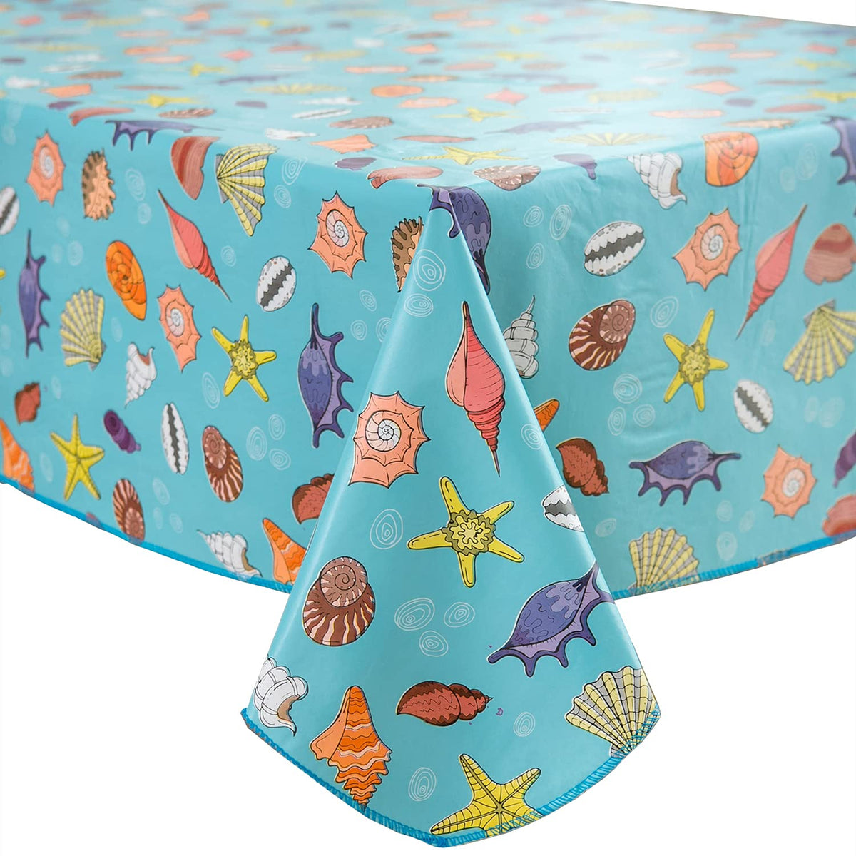 Pioggia Vinyl Tablecloth with Flannel Backed Rectangle Waterproof Oil-Proof PVC Table Cloth Wipeable Spill-Proof Plastic Table Cover for Indoor and Outdoor