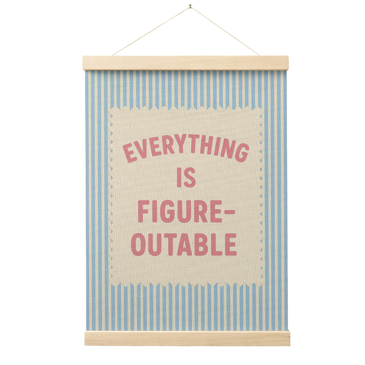 FGFK Everything Is Figureoutable Positive Affirmations Wall Art Poster Hanger Frame, Retro Pink and Green Inspirational Canvas Prints Framed Wall Decor for Office Classroom Home Bedroom, 12x16 Inch