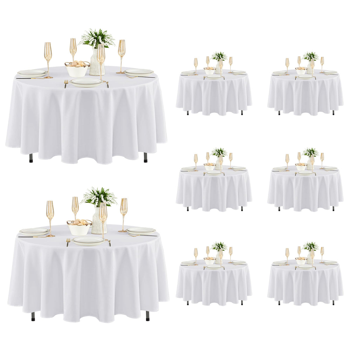 Fitable 6 Pack Ivory Tablecloths 70x120 Inch for 6-8 Ft Rectangle Tables