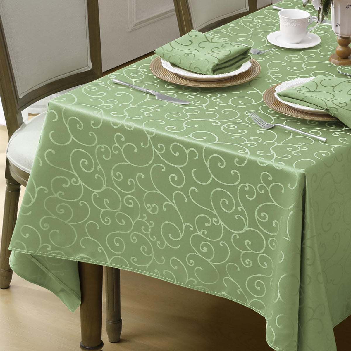 Romanstile Jacquard Rectangle Tablecloth, 60 x 104 Inch, Pink