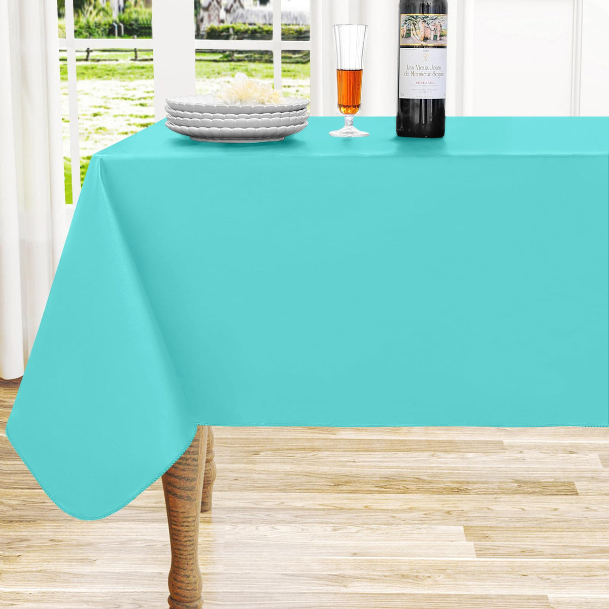 homing Rectangle Black Vinyl Waterproof Tablecloth with Flannel Backed