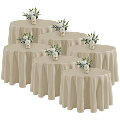Fitable 6 Pack Ivory Tablecloths 70x120 Inch for 6-8 Ft Rectangle Tables