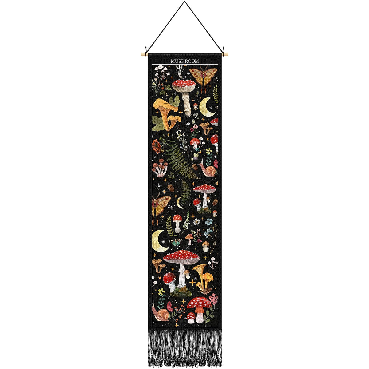 Tegeme Vintage Tapestry 52'' x 13'' Long Vertical Wall Hanging (Flower)