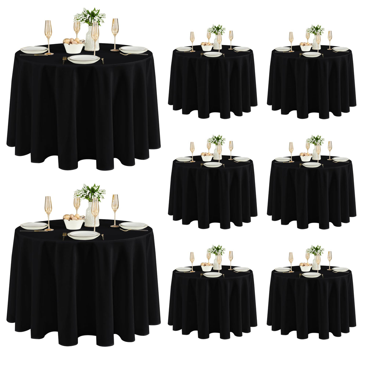 Fitable 6 Pack Ivory Tablecloths 70x120 Inch for 6-8 Ft Rectangle Tables