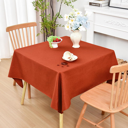 Wolkemer Oval Tablecloth 60 x 102 Inches Faux Linen Water Resistant
