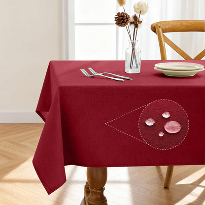 Pureegg Rectangle Linen Tablecloth Waterproof & Stain Resistant, Wrinkle-Free Table Cloth Adds Elegance and Protection, Ideal for Dining, Party, Wedding and Outdoor, 52 x 70 Inch, Sage Green