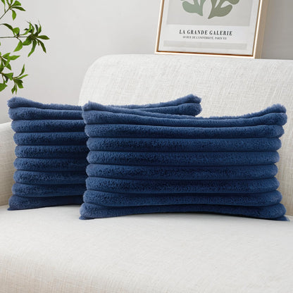 MIULEE Faux Fur Decorative Throw Pillow Covers 18x18 Set of 2 Sage Green