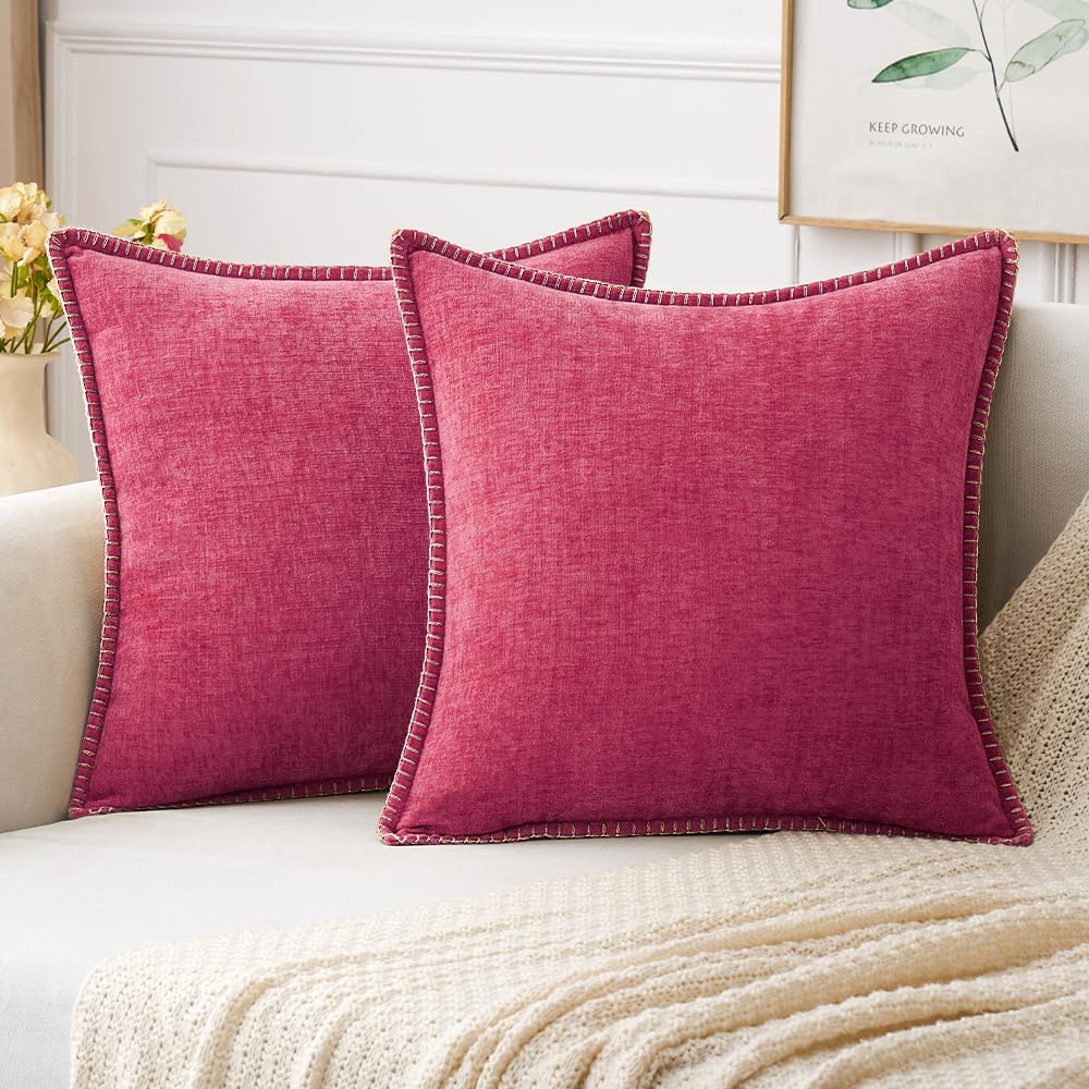MIULEE Decorative Couch Throw Pillow Covers 18x18 Inch Sage Green 2 Pack