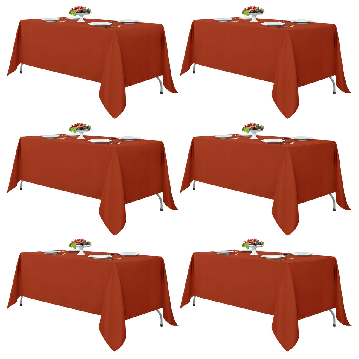 Fitable 6 Pack Ivory Tablecloths 70x120 Inch for 6-8 Ft Rectangle Tables