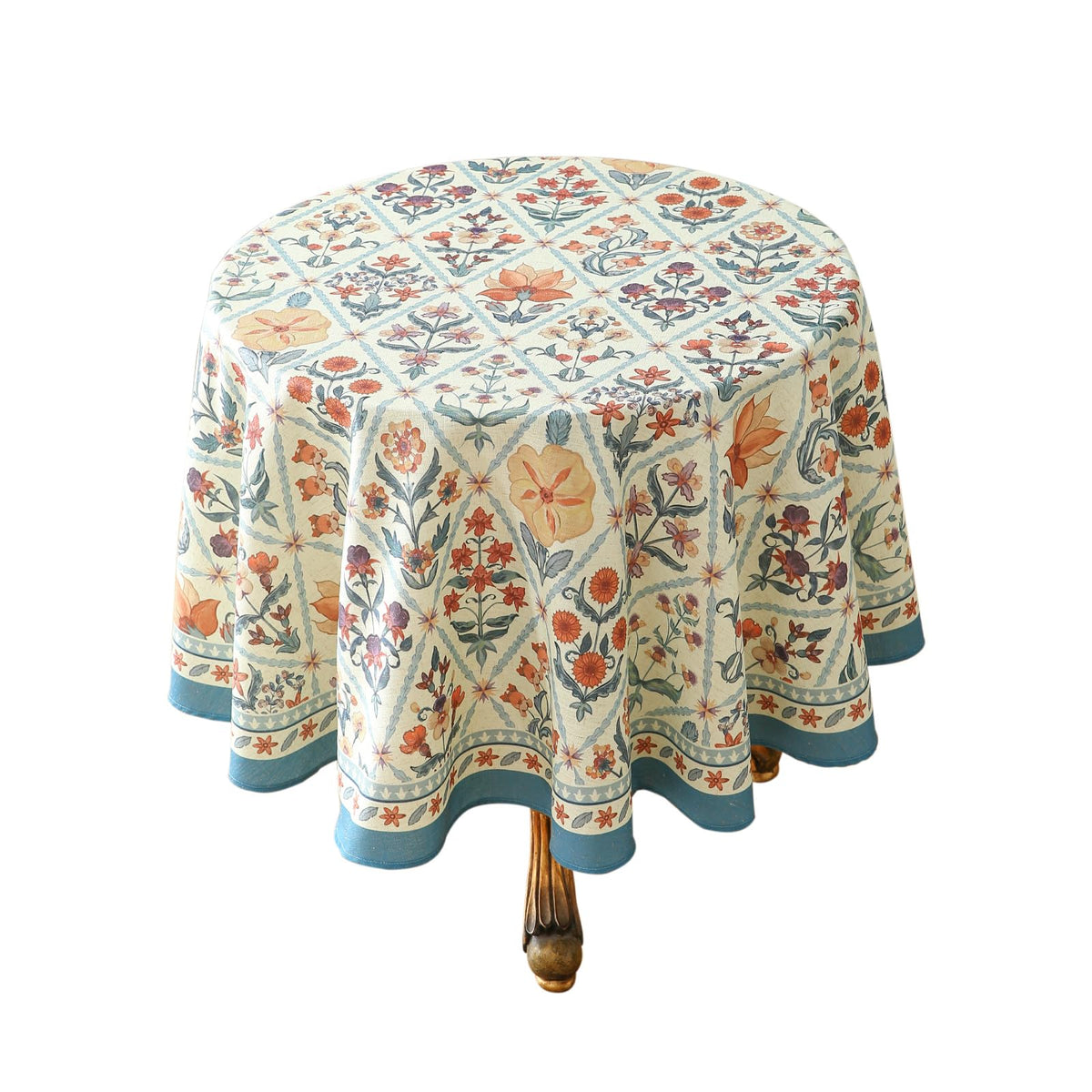 ISAENNE Designer French Linen Rectangular Tablecloth,118"x67"-Cornucopia