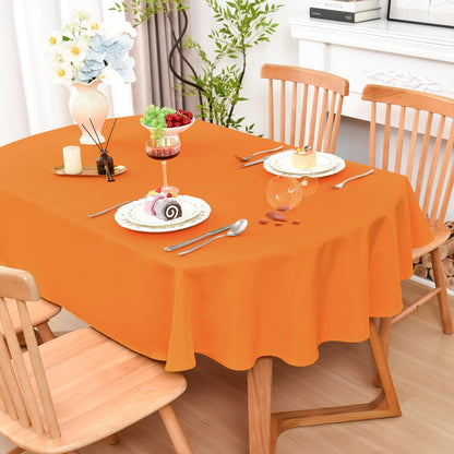Wolkemer Oval Tablecloth 60 x 102 Inches Faux Linen Water Resistant
