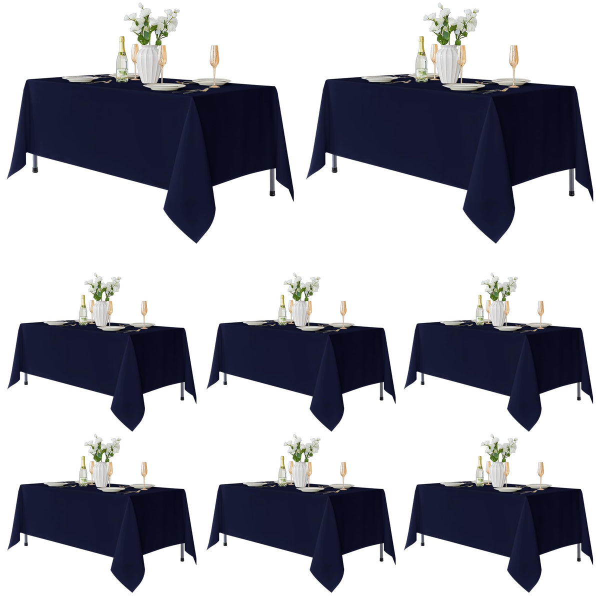 Fitable 6 Pack Ivory Tablecloths 70x120 Inch for 6-8 Ft Rectangle Tables