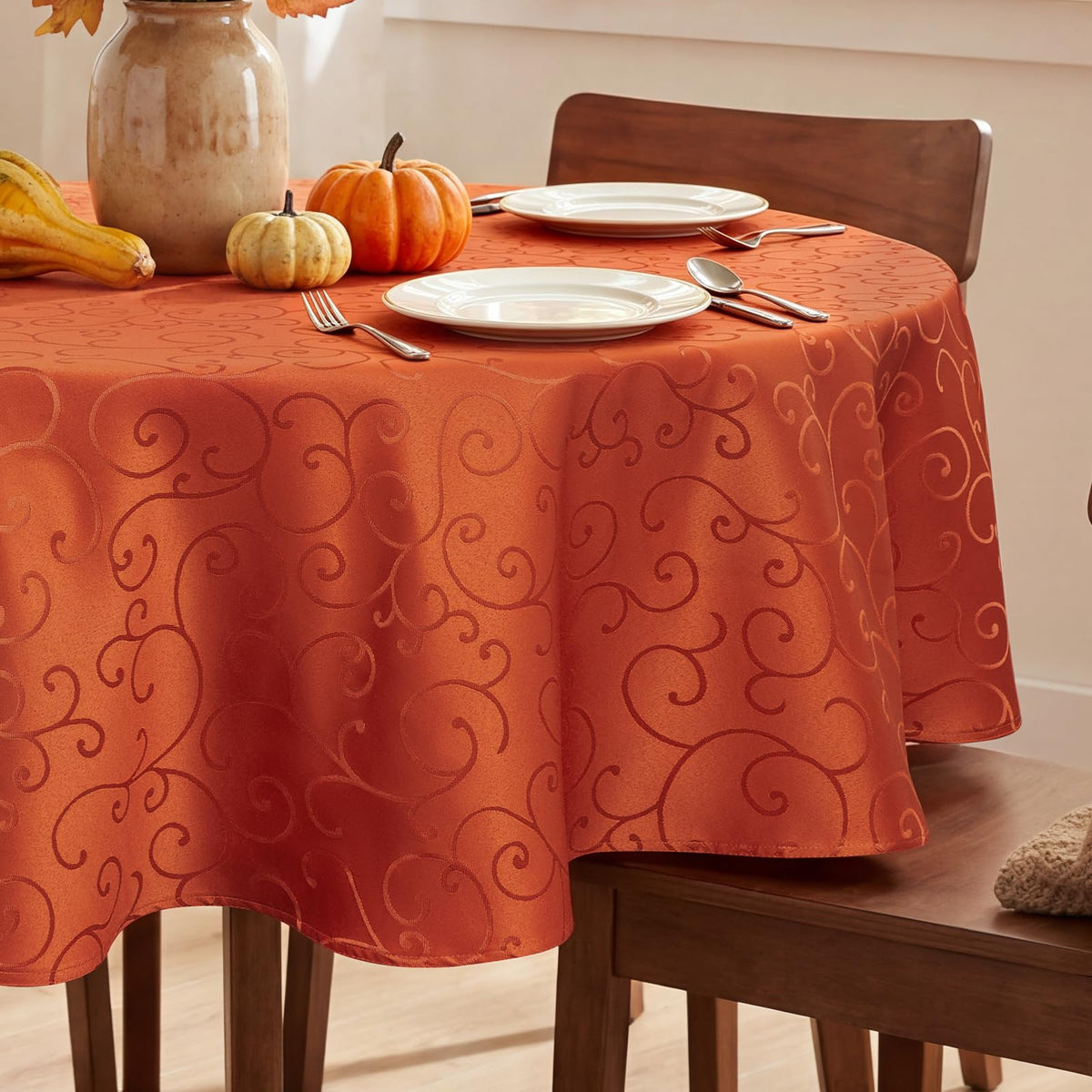 Romanstile Jacquard Rectangle Tablecloth, 60 x 104 Inch, Pink