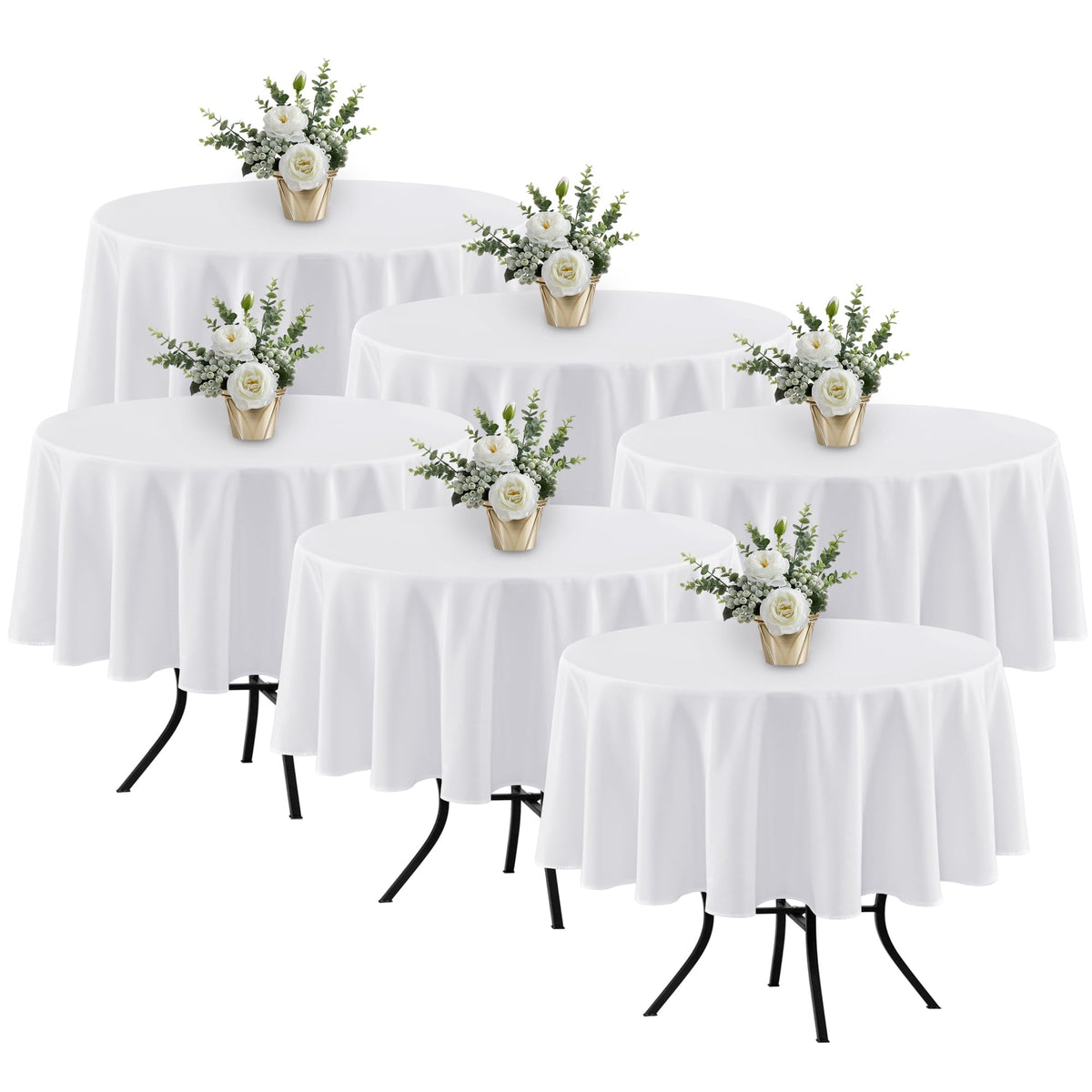 Fitable 6 Pack Ivory Tablecloths 70x120 Inch for 6-8 Ft Rectangle Tables