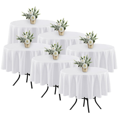 Fitable 6 Pack Ivory Tablecloths 70x120 Inch for 6-8 Ft Rectangle Tables