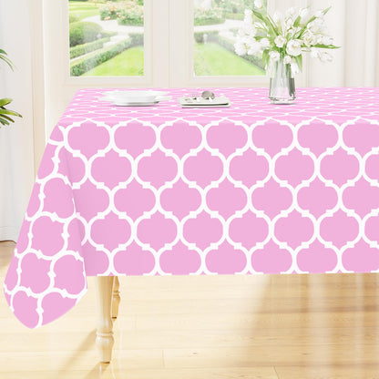 Smiry Rectangle Table Cloth, Flannel Backed Vinyl Tablecloth, 60"x84"