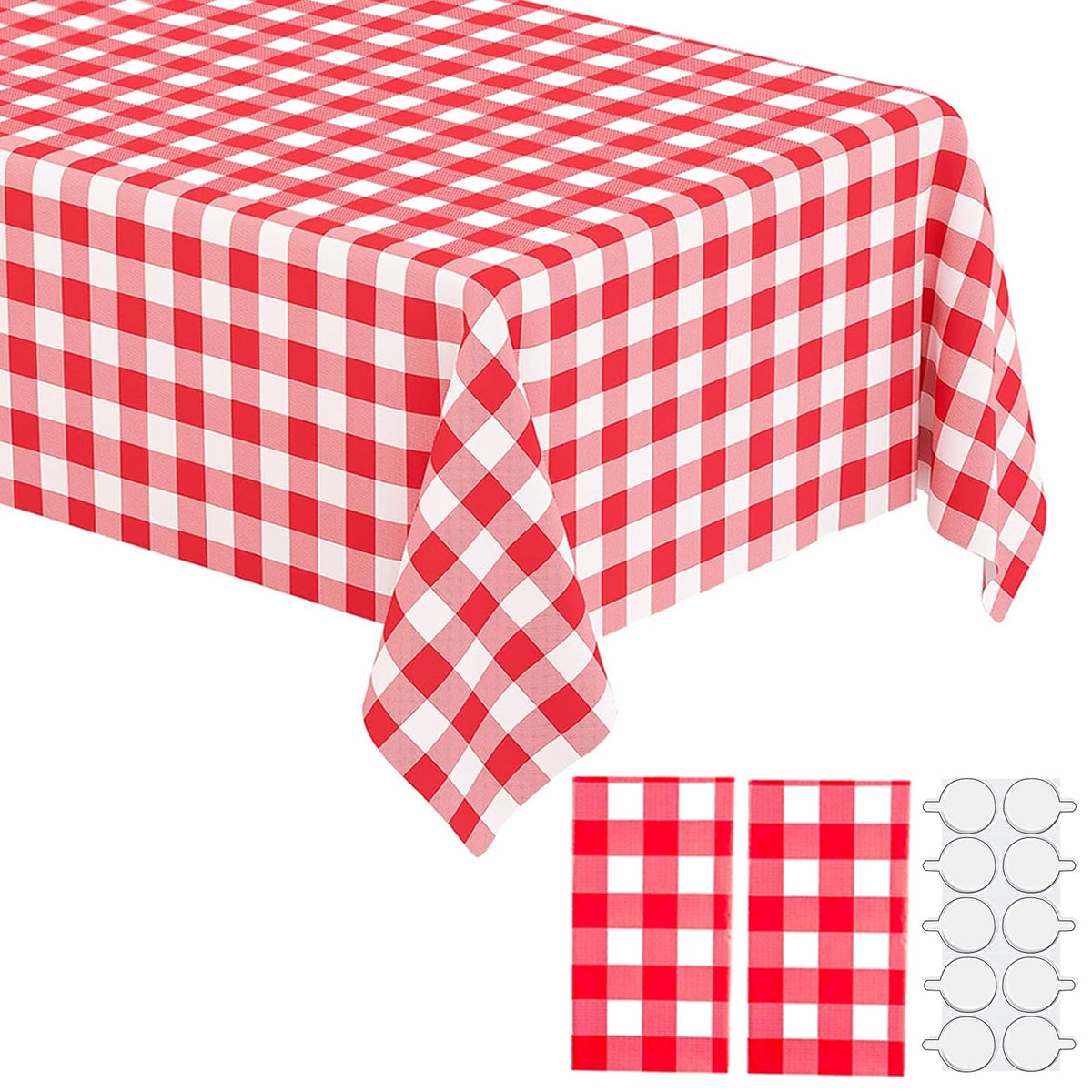10 Pack Plastic Table Cloth, 54" × 108" White Disposable Tablecloth