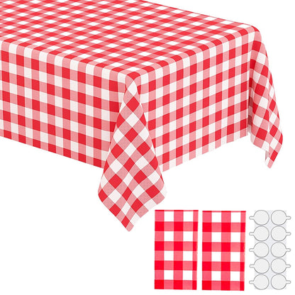 10 Pack Plastic Table Cloth, 54" × 108" White Disposable Tablecloth