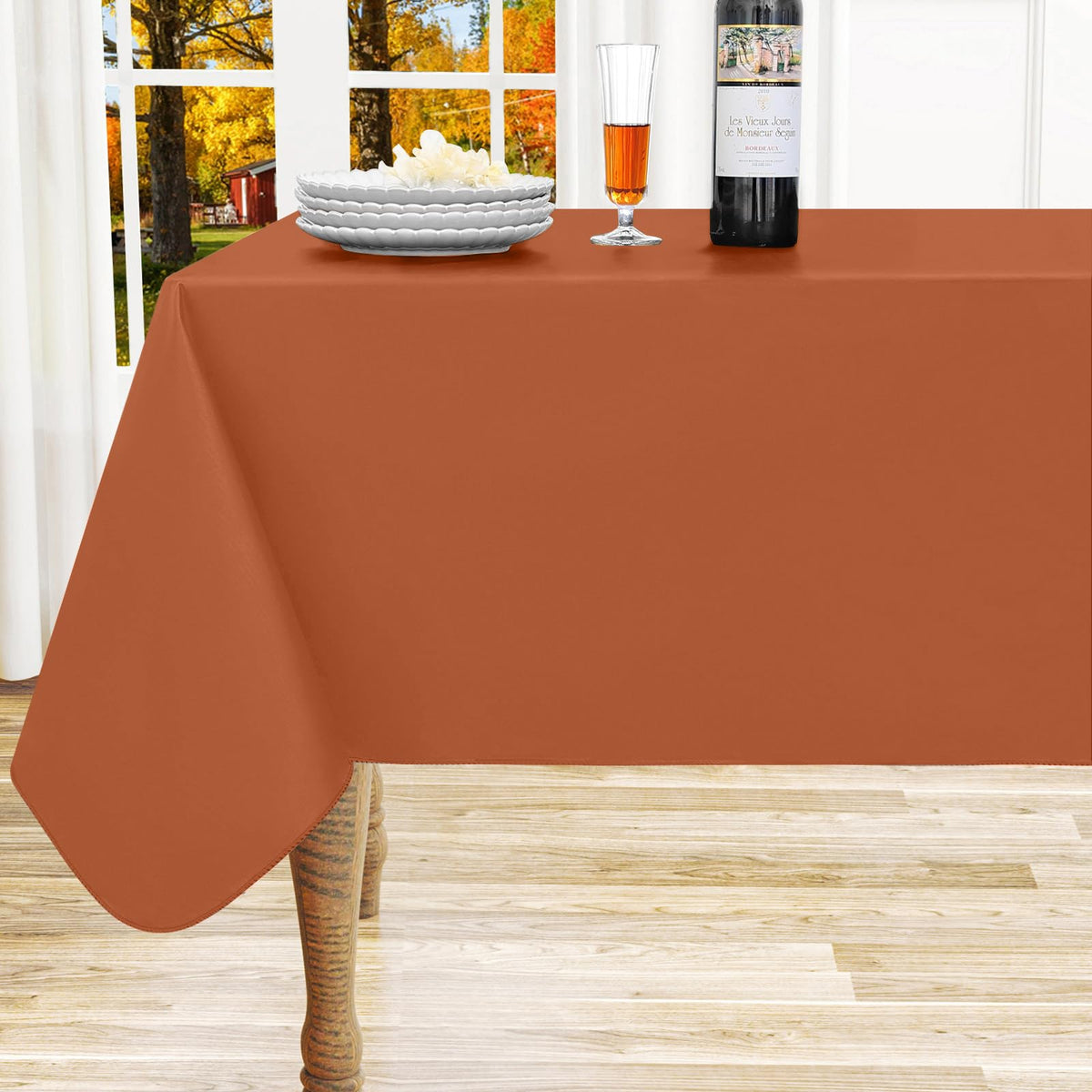 homing Rectangle Black Vinyl Waterproof Tablecloth with Flannel Backed