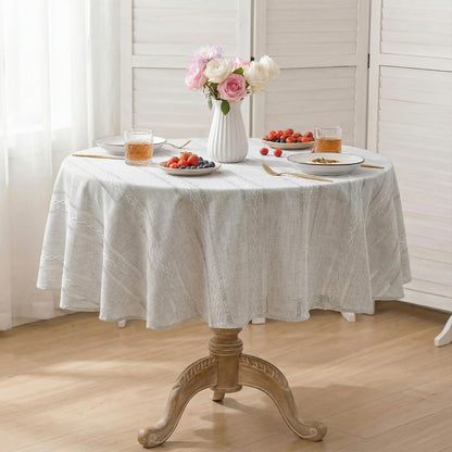 Horaldaily Beige Rectangular Tablecloth, 60×84 Inch, Farmhouse Decor